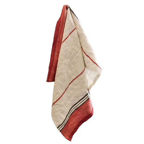 Red selvedge strip teatowel