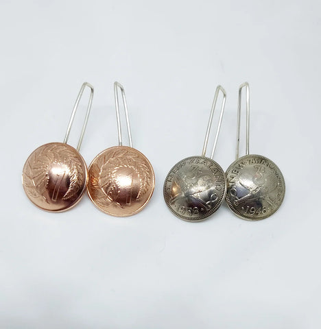 Artisan coin earrings