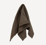 Damask Border Linen Napkin - Coffee